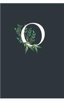 O: 110 Sketchbook Pages - Monogram Sketch Notebook with a Navy Blue Background Vintage Floral Design - Personalized Initial Letter Journal - Monogramed