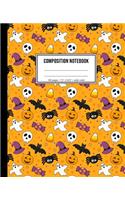 Composition Notebook: Wide Ruled Halloween Notebook