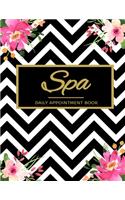 Spa Daily Appointment Book: Undated 52 Weeks Monday To Sunday 8AM To 6PM Spa Appointment Planner Black & White Pattern And Floral Design, Organizer In 15 Minute Increments