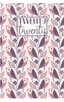 2020: Diary Planner Journal Organiser - Horizontal Week on 2 Pages with Year Planner - Pink and Purple Birds and Leaves Pattern