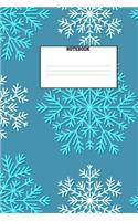 Notebook: Snowflake Christmas Stocking Stuffer 150 Page Wide Ruled Notebook