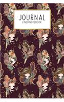 Journal Lined Notebook: Fairy Autumn Fall Fae Fairies - Blank Lined Journal - Gratitude Journal - 6" x 9" 100 Pg -Motivational Quotes - Self-Care - Diary - Gift