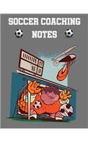 Soccer Coaching Notes: For soccer coaches to use to plan games - Includes a pitch diagram to sketch out strategies and room for coaching notes.