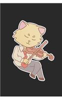 Violin Music Cat Notebook: Graph Paper Journal 6x9 - 120 Pages