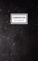 Composition Notebook: Blank Lined Notebook for School/Homework College Ruled Black Shimmer