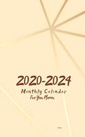 2020-2024 Monthly Calendar Five Year Planner Peach