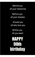 Behind you, all your memories. Before you, all your dreams happy 90th birthday