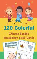 120 Colorful Chinese English Vocabulary Flash Cards