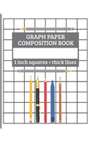 Graph Paper Composition Book, 1 inch square - thick lines