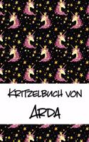 Kritzelbuch von Arda: Kritzel- und Malbuch mit leeren Seiten für deinen personalisierten Vornamen