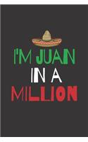 I'm Juan in a Million: Funny Mexican gag gift Journal for Cinco de Mayo. Lined Notebook