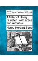A Letter of Henry Dunster