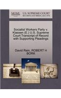 Socialist Workers Party V. Klassen (E.) U.S. Supreme Court Transcript of Record with Supporting Pleadings