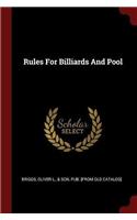 Rules for Billiards and Pool