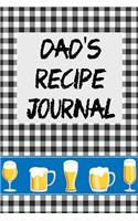 Dad's Recipe Journal: Blank Cookbook