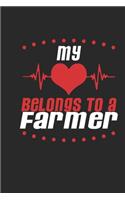 My Heart Belongs To A Farmer: Farmer Notebook - Farmer Journal - Handlettering - Logbook - 110 DOTGRID Paper Pages - 6 x 9