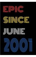 Epic Since June 2001 Notebook Birthday Gift For Women/Men/Boss/Coworkers/Colleagues/Students/Friends.