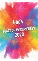 Boo's Diary of Awesomeness 2020: Unique Personalised Full Year Dated Diary Gift For A Boy Called Boo - Perfect for Boys & Men - A Great Journal For Home, School College Or Work.