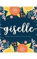 Giselle: Notebook - Libreta - Cahier - Taccuino - Notizbuch: 110 pages paginas seiten pagine: Modern Florals First Name Notebook in Orange, Mint & Yellow on 