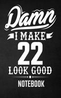 Damn I Make 22 Look Good Notebook: Funny Birthday Notebook - Blank Line Composition Notebook and Journal for 22nd Birthday Gift: Funny Birthday Quote (8.5 x 11 - 110 pages)