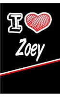 Zoey: I Love Name Writing Journal