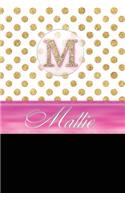 Mattie: Personalized Lined Journal Diary Notebook 150 Pages, 6 X 9 (15.24 X 22.86 CM), Durable Soft Cover