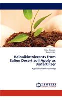 Haloalklotolerents from Saline Desert Soil Apply as Biofertilizer