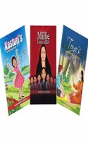 My First Inspirational Story (Illustrated) (Set of 3 Comic Books) - Toyo, Millie, Kasturi - Story Books with Colourful Pictures for Kids by Anandmurti Gurumaa
