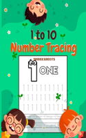 1 to 10 Number Tracing Worksheets