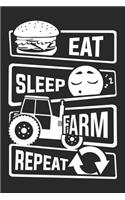 Eat Sleep Farm Repeat: Graph Paper 5x5 Notebook for People who like Humor Sarcasm