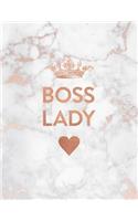 Boss Lady: Marble and Gold 150 College-Ruled Lined Pages 8.5 X 11 - A4 Size