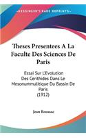 Theses Presentees A La Faculte Des Sciences De Paris