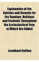 Explanation of the Epistles and Gospels for the Sundays, Holidays and Festivals Throughout the Ecclesiastical Year, to Which Are Added
