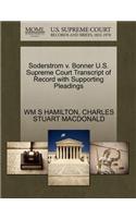 Soderstrom V. Bonner U.S. Supreme Court Transcript of Record with Supporting Pleadings