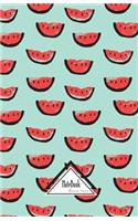 Notebook Journal Dot-Grid, Graph, Lined, No lined: Summer Fruit Cartooning Watermelon Blue Pattern: Small Pocket Notebook Journal Diary, 120 pages, 5.5" x 8.5"(Blank Notebook Journal)