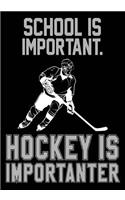 School Is Important. Hockey Is Importanter: Hockey Notebook & Personal Stats Tracker 100 Games