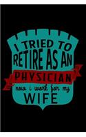 I tried to retire as a physician, now I work for my wife