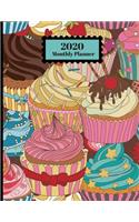 2020 Monthly Planner: Cupcakes Treats Food Colorful Design Cover 1 Year Planner Appointment Calendar Organizer And Journal For Writing