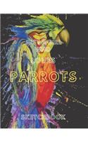 Parrot Sketchbook: blank journal-Blank sketchbook for drawing 8.5 x 11 inch 150 pages: Parrot Blank journal, Blank Sketchbook &blank notebook, sketch, Draw & Doodle & 