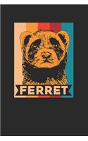 Ferret Retro Colors: Ferrets Notebook, Blank Lined (6" x 9" - 120 pages) Animal Themed Notebook for Daily Journal, Diary, and Gift