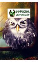 Journal Notebook: Animal Daily Journaling - Lined Paper Wide Ruled Notes Spark Your Imagination and Positive Thinking - Big Owl & Lucky Signs Print