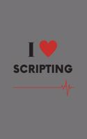 I Heart Scripting: (Charcoal Grey Blank Lined Journal)