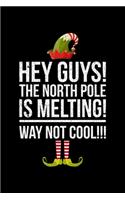 Hey Guys! The North Pole Is Melting! Way Not Cool!!!: Lined A5 Notebook for Climate Protection