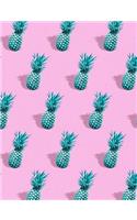College Ruled Lined Paper Notebook: Pineapples