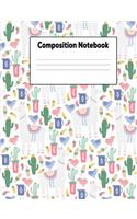 Composition Notebook: Llama Party College Ruled Lined Pages Book (7.44 X 9.69)