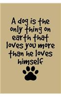 A Dog Is the Only Thing on Earth That Loves You More Than He Loves Himself: Blank Lined Journal to Write in - Ruled Writing Notebook
