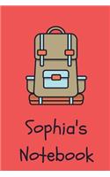 Sophia's Notebook: Compass Cover 6x9" 100 lined blank pages personalized journal/notebook/drawing notebook for Sophia