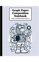 Graph Paper Composition Notebook Quad Rule 5x5 Grid Paper - 150 Sheets (Large, 8.5 x 11"): Walrus Astronaut