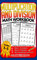 Multiplication and Division Math Workbook for 3rd 4th 5th Grades