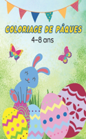 Coloriage de Pâques 4-8 ans: Livre de coloriage pour enfants sur le thème de Pâques avec des illustrations originales et simples pour aider à un coloriage sans déborder. Idée ca